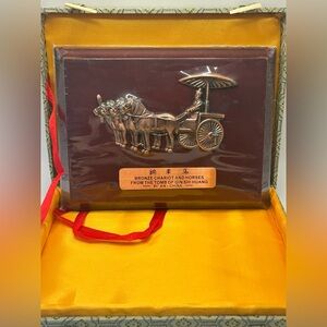 Vintage Bronze Chariot and Horses from the Tomb of Qin Shi Huang Plaque